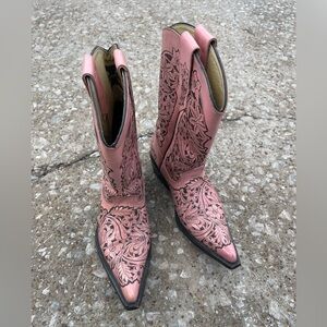 Pink Western Embroidered Boots